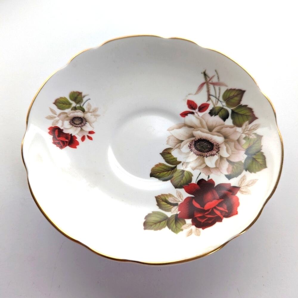 Vintage Royal Ascot Rose Floral Cream Bone China Replacement Tea Cup Saucer